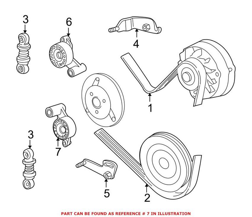 BMW Accessory Drive Belt Tensioner Assembly 11281745551